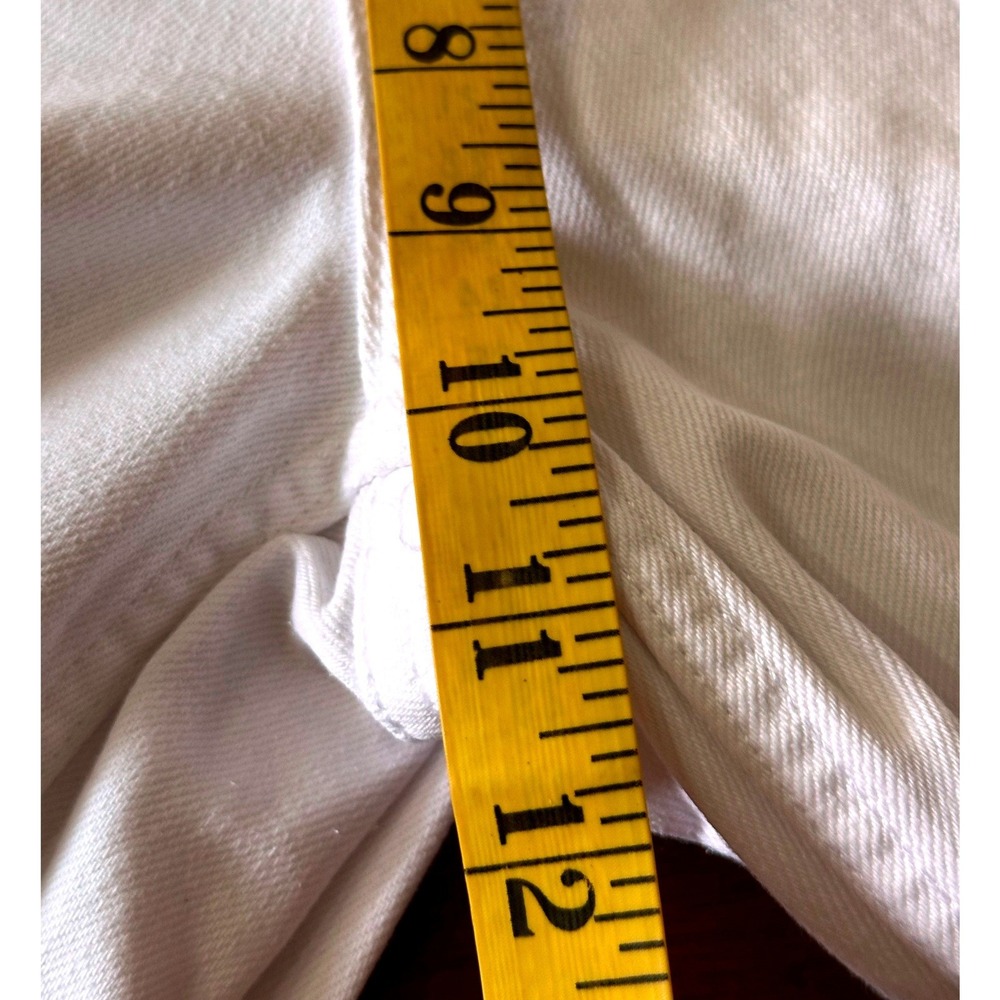 Lauren Ralph Lauren VTGE SZ 8 White Wide Leg Denim Jeans High Rise Patch Pocket - Picture 12 of 14